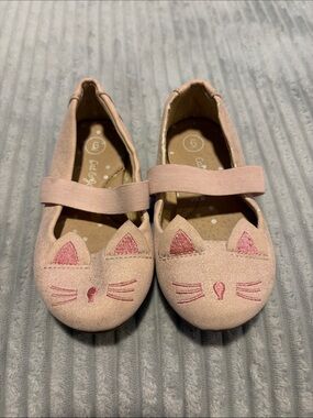 Cat & Jack Pink Girls' Cat Face Mary Jane Shoes